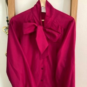 Vintage Vicky Wayne hot pink blouse